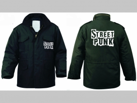 Street Punk  Zimná bunda M-65 čierna, čiastočne nepremokavá, zateplená odnímateľnou štepovanou podšívkou-Thermo Liner pripevnenou gombíkmi   